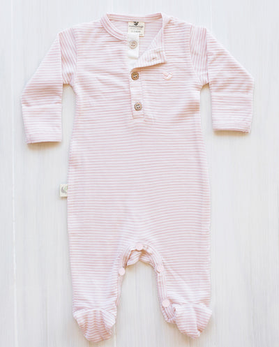 stripe dusty rose merino wool pyjamas toddler