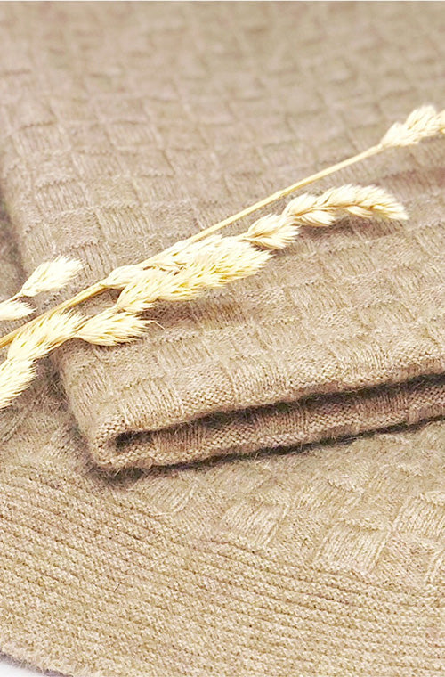 Luxury merino possum basket weave knitted blanket