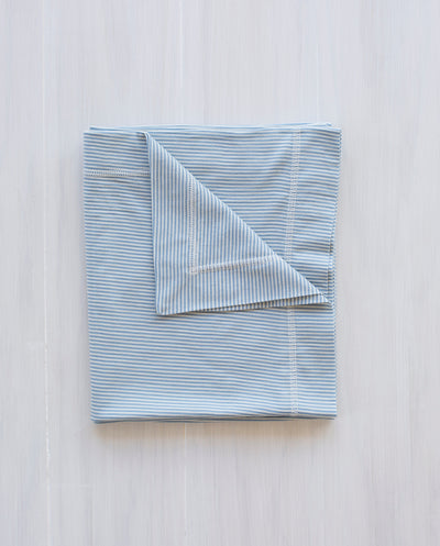 north sea blue stripe merino blanket