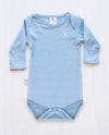 blue organic merino baby clothing