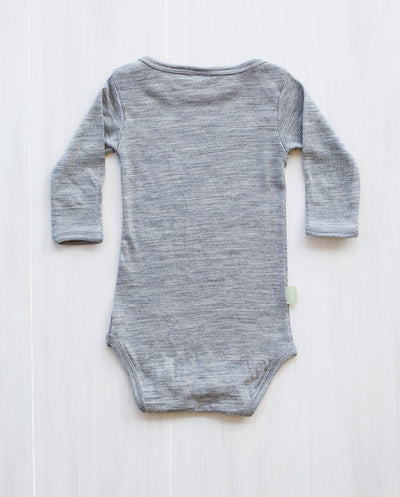grey merino bodysuit baby