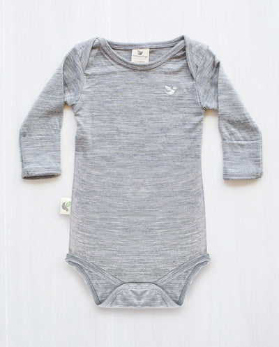 grey merino baby bodysuit
