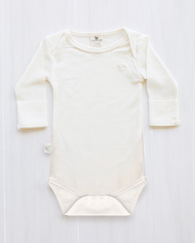 cream merino baby bodysuit