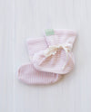 rose stripe organic merino booties