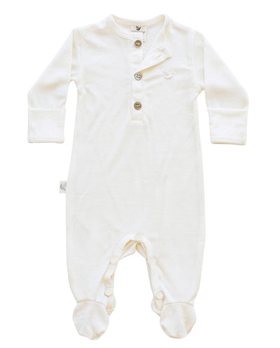 cream organic merino baby pyjamas