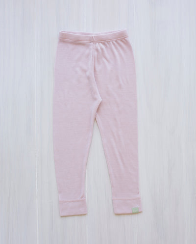 pink organic merino wool leggings
