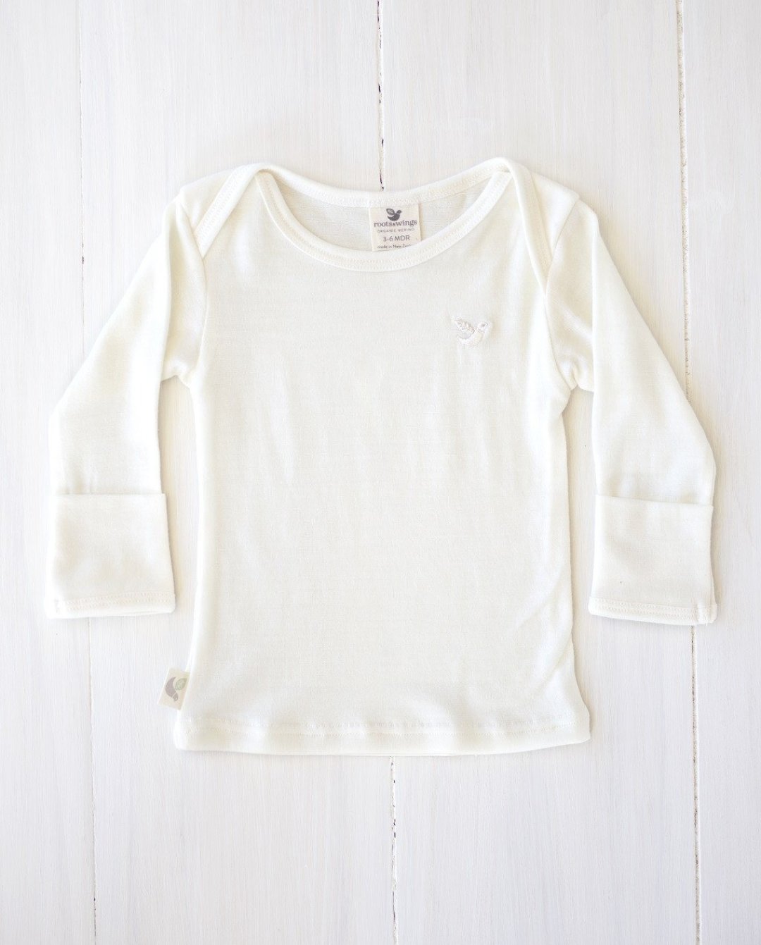 cream merino junior rib top