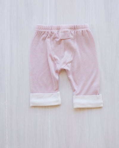 pink organic merino baby pants