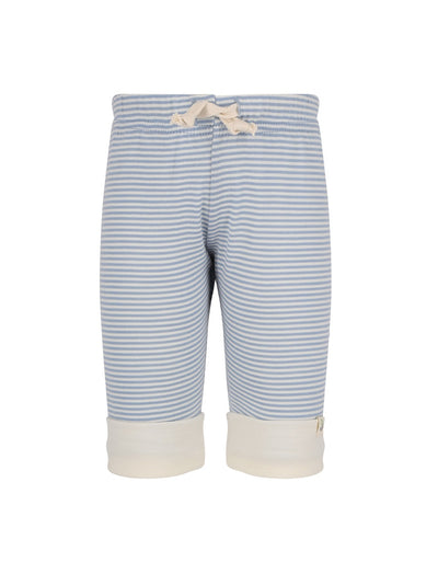 blue stripe organic merino drawstring pants