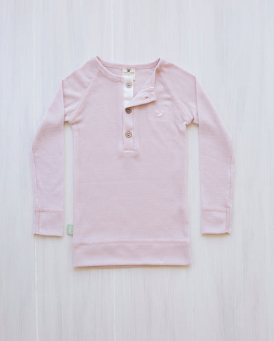 pink merino wool top for kids