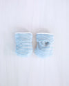 stripe blue merino mittens